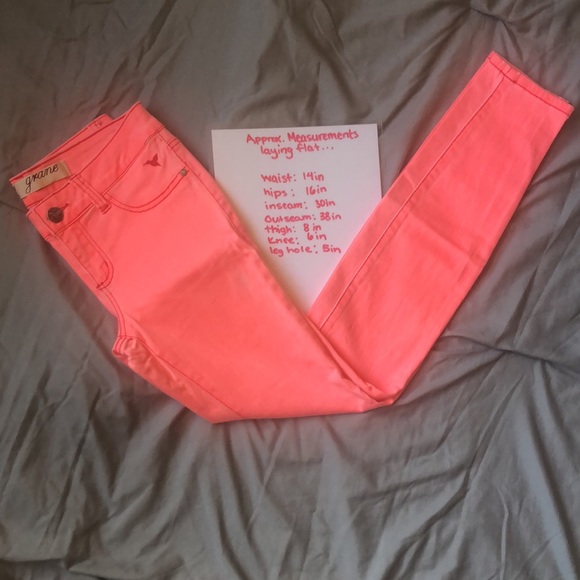 Grane Neon Pink Acid Wash Skinny Jeans Size 5 - Picture 7 of 7
